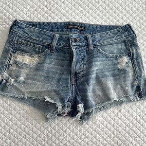Abercrombie & Fitch Distressed Light Blue Jean Shorts